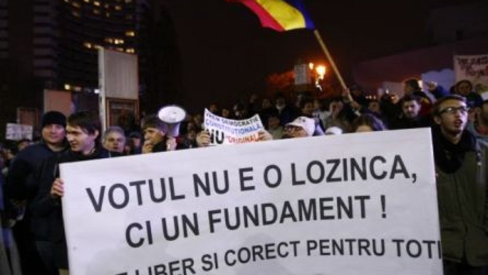 Protest transformat în manifestare de bucurie