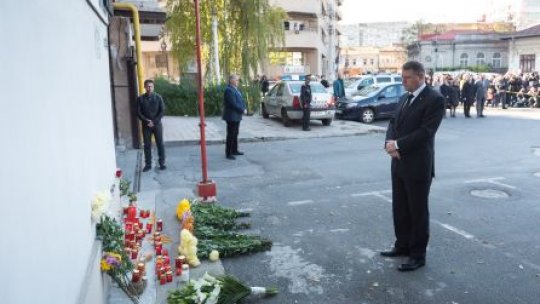 Preşedintele Iohannis s-a recules la locul tragediei de la Colectiv