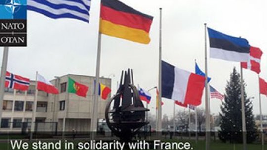 Steagurile instituţiilor euroatlantice, coborâte în bernă