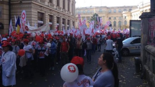 Proteste SANITAS în centrul Capitalei