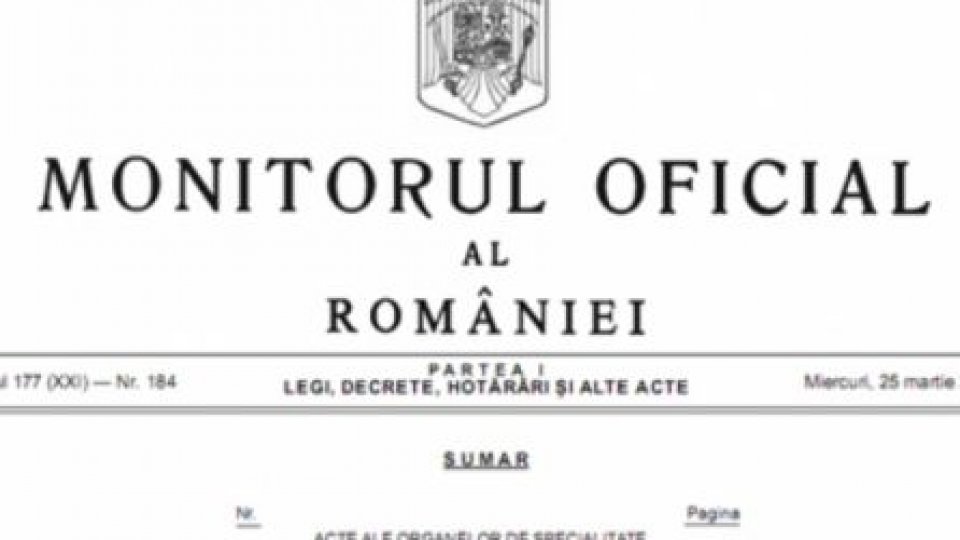 Ordonanţa de urgenţă privind modificarea Codului Fiscal, publicată în Monitorul Oficial