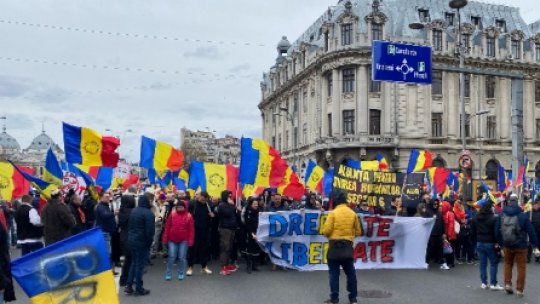 Protest organizat de AUR, în Piaţa Universităţii