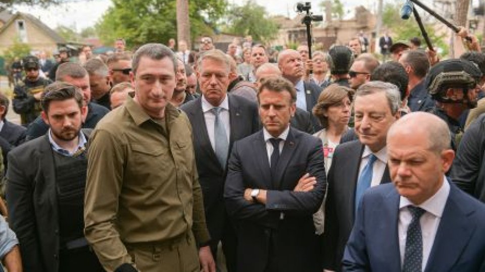 Emmanuel Macron, Olaf Scholz, Mario Draghi şi Klaus Iohannis, în vizită la Kiev