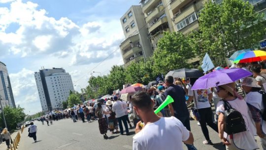 Angajaţii din învățământ protestează  la Palatul Cotroceni