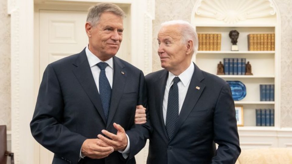 VIDEO Preşedintele Klaus Iohannis, primit la Casa Albă de preşedintele Joe Biden